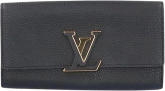 Louis Vuitton Pre-owned Lange portemonnee (bi-fold) - Dames - Vintage Accessoires - Zwart - ONE Size - Leer - Vintage