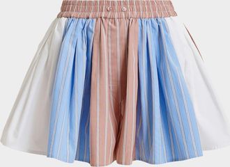 Essentiel A-Line Patchwork Cotton Shorts