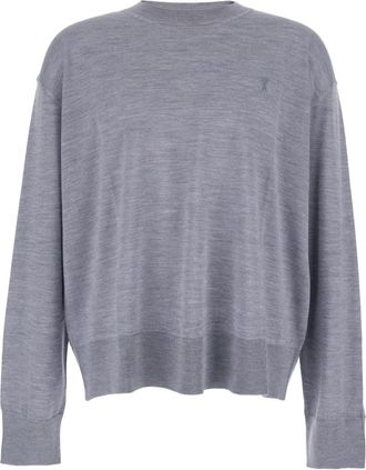 Ami Grey Crew Neck Sweater