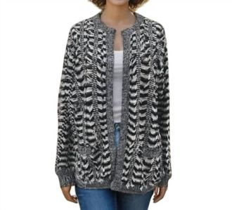 endless rose Fringe Cardigan Sweater In Black, White