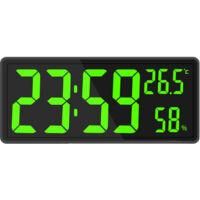 OEM Reloj De Pared Digital Led Rectangular - Indicador De Temperatura Y Humedad - Pantalla N&iacute;tida Para Dormitorio Y Oficina - Crezuo