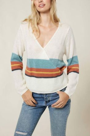 O'Neill Wrap It Up Stripe Sweater In Winter White