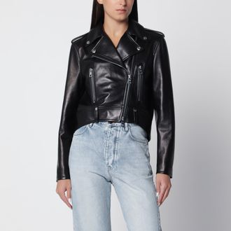 Balenciaga Giacca biker nera in pelle