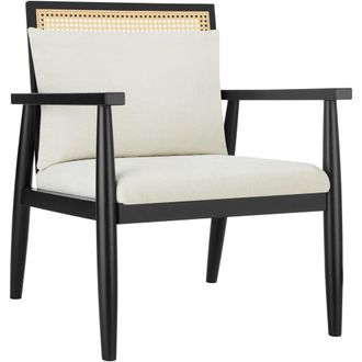 TecTake Sill&oacute;n acolchado grueso con coj&iacute;n de respaldo 67 x 70 x 82 cm blanco