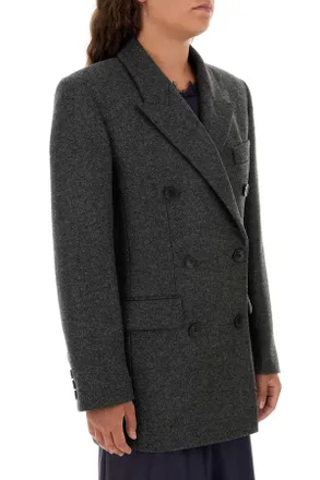 Isabel Marant Virgin Wool Double-Breasted Blazer - Gray
