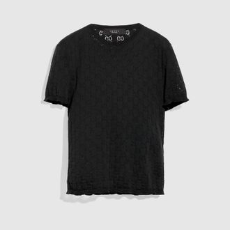 Gucci GG Cotton Devor&eacute; T-shirt, Black