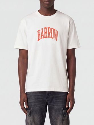 Barrow Cotton T-Shirt with Graphic Logo Print and Dropped Shoulders