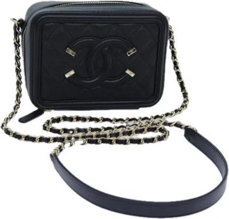 Chanel Pre-owned Vintage Cross Body Bag - Dames - Vintage Schoudertas - Zwart - ONE Size - Leer - Vintage