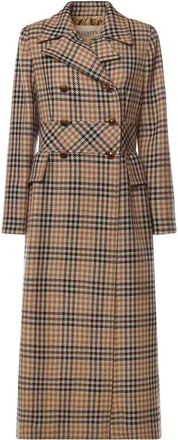 Valentino Garavani Long Houndstooth Wool Coat