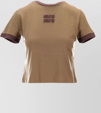 Miu Miu jersey top contrast trim crew neck