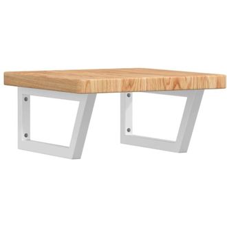 vidaXL Estante De Lavabo De Pared De Acero Y Madera Maciza De Roble Vidaxl