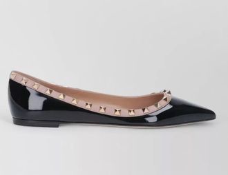 Valentino Garavani ballerina shoes pointed toe patent studs