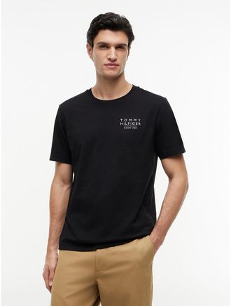 Tommy Hilfiger Mens Wavy Flag Back Logo T-Shirt - Black - XL