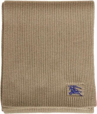 Burberry Geribbelde EKD Sjaal - Dames - Wintersjaals - Bruin - ONE Size - Kasjmier - Accessoires