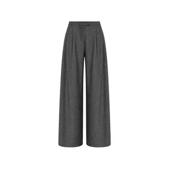 Max Mara Pantalone Panfilo - Dames - Broeken - Grijs - Maat: L Wol