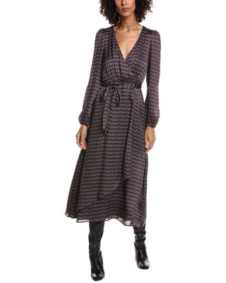 Vince Camuto Wrap Front Bubble Sleeve Maxi Dress