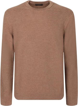 Zanone Truien & Vesten, Heren, Beige, L, Wol, Lange Mouwen Wol Trui