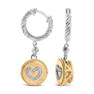 House of Brilliance 18K Gold Over Silver 1/8 Cttw Diamond Drop and Dangle Earring in Yellow at Nordstrom