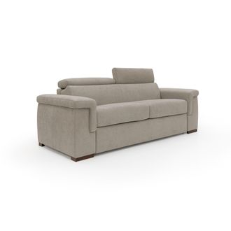 Divani.Store Giunone Sof&aacute; Cama Convertible Con Colch&oacute;n De 18 Cm Y Reposacabezas Reclinables En Tejido Impermeable 240 Cm (mat. 160x197 Cm) Crema