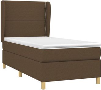 vidaXL Cama Box Spring Con Colch&oacute;n Tela Marr&oacute;n Oscuro 90x200 Cm Vidaxl
