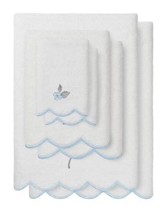 Linum Home Textiles 100% Turkish Cotton Hydea Scallop 6Pc Embellished Towel Set