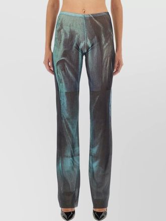 Jean Paul Gaultier mesh high-rise flared trousers