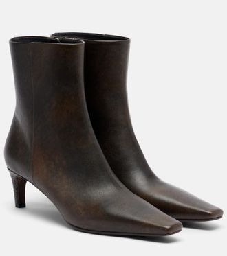 Brunello Cucinelli Monili leather ankle boots