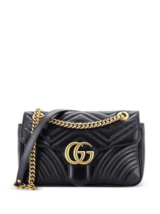 Gucci GG Marmont Flap Bag Matelasse Leather Medium shoulder bag - Black