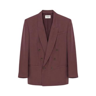 Saint Laurent Veste Habouta&iuml; - female - Saint Laurent - Blazers - Purple - M - Jackets