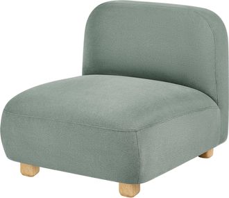 Beliani Sill&oacute;n Modular De Tela Asiento 1 Plaza Patas De Madera Repelente Al Agua Moderno Verde Claro Amli