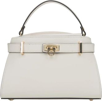 Estro & Luminara Satchel Bag - Dames - Handtassen - Beige - ONE Size - Leer - Tassen
