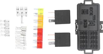 OEM Caja De Fusibles Y Rel&eacute;s Para Uso Automotriz/n&aacute;utico: 12 V Cc, 30 A, 5 Pines, Material Abs, 6 Fusibles