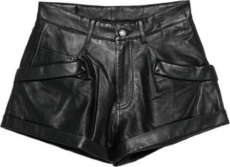 R13 Shorts in pelle - Nero