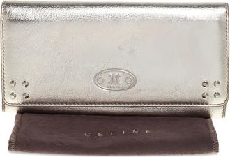 Celine flap-closure continental-style wallet - Silver