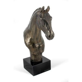 OEM Hannoveriano: Gran Estatuilla Con Un Caballo, Busto Sobre Base De Piedra, Prestigioso Premio En El Concurso De Marcas Art-dog