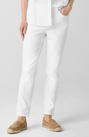 Eileen Fisher High Waist Ankle Slim Jeans in White at Nordstrom Rack, Size X-Large