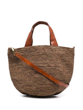 Ibeliv Mirozy gehaakte raffia shopper - Bruin