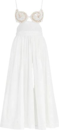 PatBo Midi Jurk - Dames - Trouwkleed - Wit - 2XS - Kleedjes