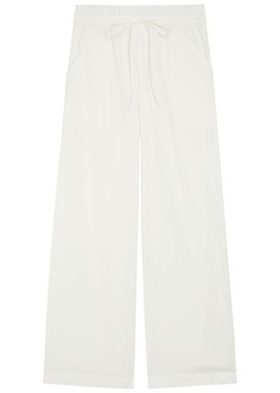 Vince Double-waist Drawstring Wide-leg Cotton Trousers - Off White - 10 (UK14 / L)