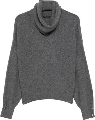 Liu Jo Turtleneck van pure wol - Dames - Coltruien - Grijs - XS - Wol - Truien & Vesten