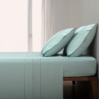 Casa da Laura S&aacute;banas 100% algod&oacute;n 200 hilos bordado verde cama 90 1 almohada 45 x