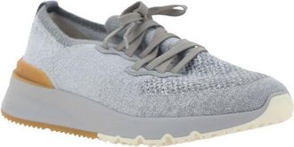 Brunello Cucinelli Mens Gray Cotton Athletic Sneakers