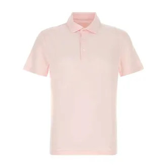 Fedeli Polo Shirts, male, Pink, Size: 2XL Stretch Cotton Polo