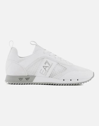 Emporio Armani Mens White Mesh Sneaker Trainer - Size: 8.5