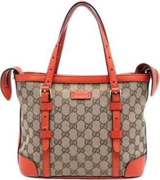 Gucci Pre-owned Handbags, female, Multicolor, Size: ONE SIZE Pre-owned Canvas Satchel