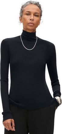 Another Tomorrow Rib Knitwear Turtleneck in Black at Nordstrom, Size X-Small It