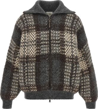Brunello Cucinelli Gray Fabric Womens Cardigan