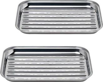 OEM Juego De 2 Cuencos Para Parrilla, Cesta De Acero Inoxidable Para Verduras, Pescado O Carne, Cuenco Para Parrilla De Gas