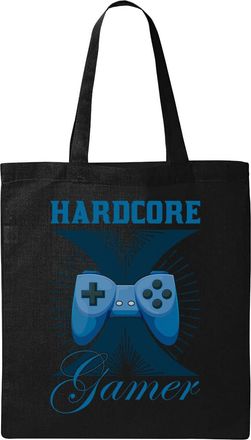 Generic Hardcore G A M E R Natural Ecological Cotton Tote Bag Black