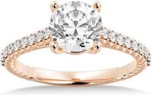 Allurez Rope Diamond Accented Engagement Ring 14k Rose Gold (0.23ct)